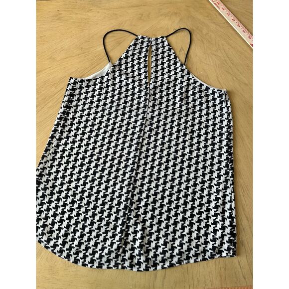 Y2K Express Houndstooth Halter Tank Top S Spaghetti Cut Out Club Party Retro Fun - Picture 9 of 10